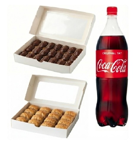 1 kg Cevizli Baklava + 1 kg Ekler + 1 Litre Kola Menüsü