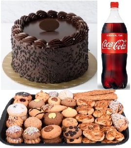 Taptaze Çikolatalı Pasta 1 Kg Kuru Pasta ve 1 Litre Kola Seti